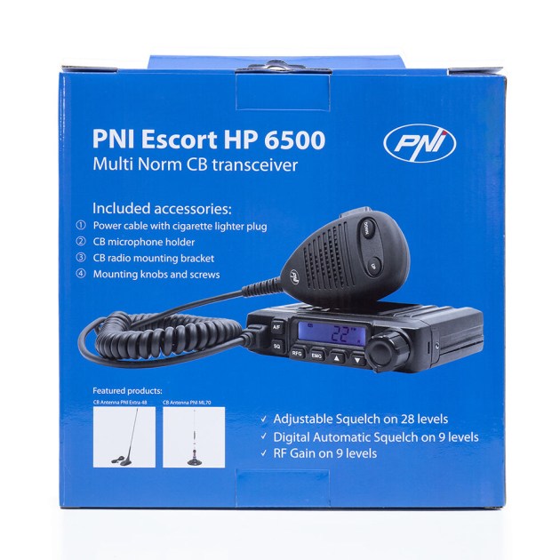 Rádiová stanica PNI Escort HP 6500 CB multištandardná + CB PNI ML70 anténa